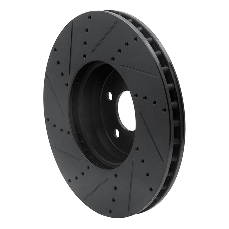 Mercedes-Benz C300 Brake Rotor (1) - Front Right - R1 Concepts - Drilled & Slotted - Black - `15-`23